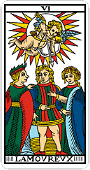 Tarot de Marseille - L'Amoureux (right) :Tar06U:
