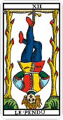 Tarot de Marseille - Le Pendu (right) :Tar12U: