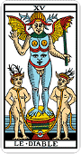 Tarot de Marseille - Le Diable (right) :Tar15U:
