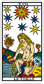 Tarot de Marseille - L’Etoile (right) :Tar17U: