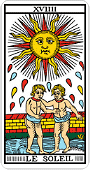 Tarot de Marseille - Le Soleil (right) :Tar19U:
